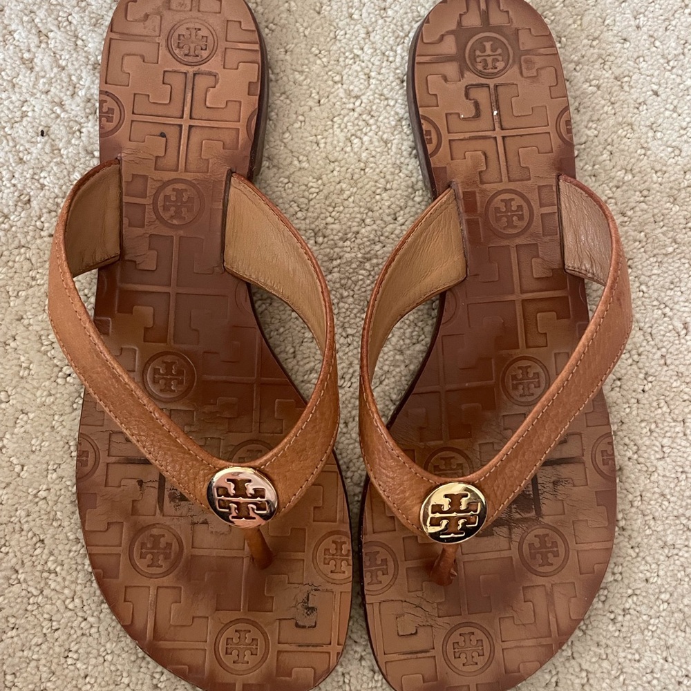 Tory Burch Tan Leather Sandals